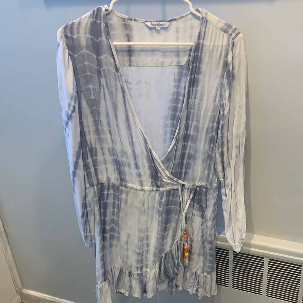 Blue island cover up blue tie dye
